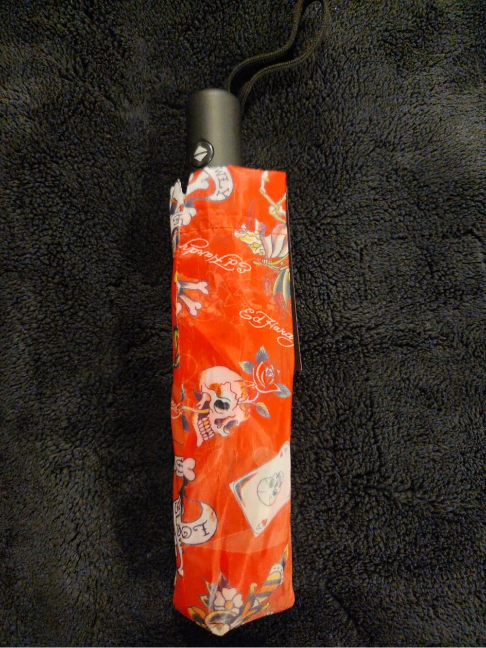 Ed Hardy Red Skull Print Compact Umbrella NWT